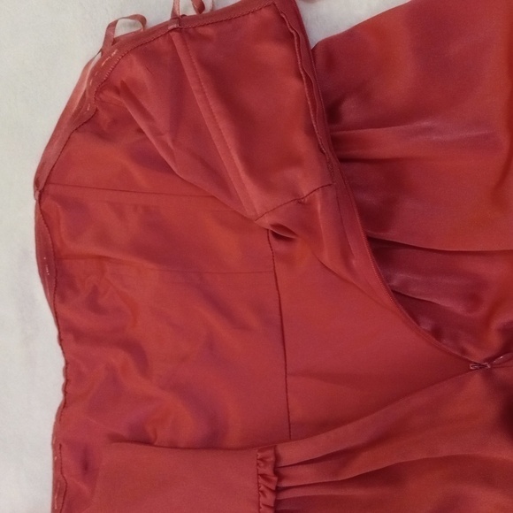 BCBG Dark Pink Watermelon Sateen Pleated Strapless Cocktail Dress NWT - Picture 7 of 14